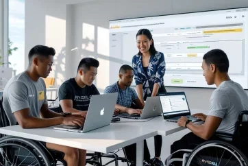 In-a-modern-and-collaborative-tech-training-room_-four-diverse-participants-—-including-one-in-a-whe-1-r8nah870e09vpw1xhevo9536czn1md2r0zqscrt7uc In-a-modern-and-collaborative-tech-training-room_-four-diverse-participants-—-including-one-in-a-whe-1-r8nah870e09vpw1xhevo9536czn1md2r0zqscrt7uc