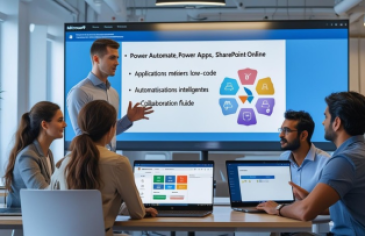 Formation Power Automate Avancé Power Platform training courses illustration de formations Power Platform : power Apps et Power Automate : Automatisez et créez sans coder Gérez vos données, automatisez vos processus et créez des applications sans code grâce à Power BI, Power Apps, Power Automate. formation power automate